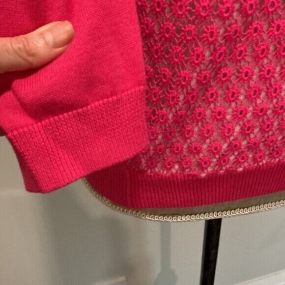 Jessica Hot Pink Crochet Sweater - Picture 6 of 9